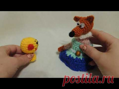 Сказка &quot;Колобок&quot;. Вязаный пальчиковый театр. Вязание крючком.