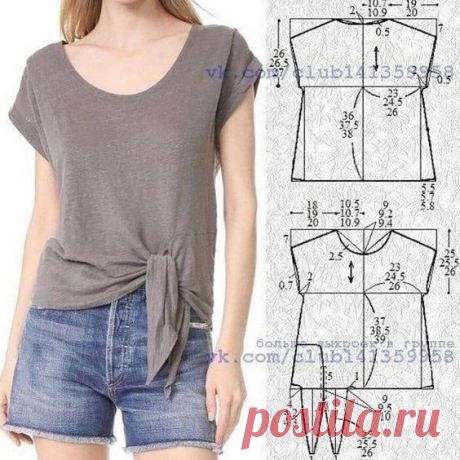 #моделирование@sewing_school

Футболки с узлом сбоку.