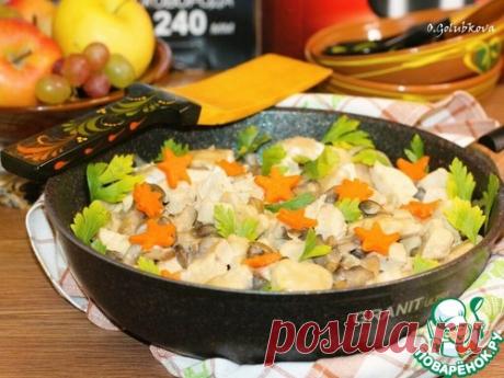 Галушки с курицей, грибами и луком – кулинарный рецепт