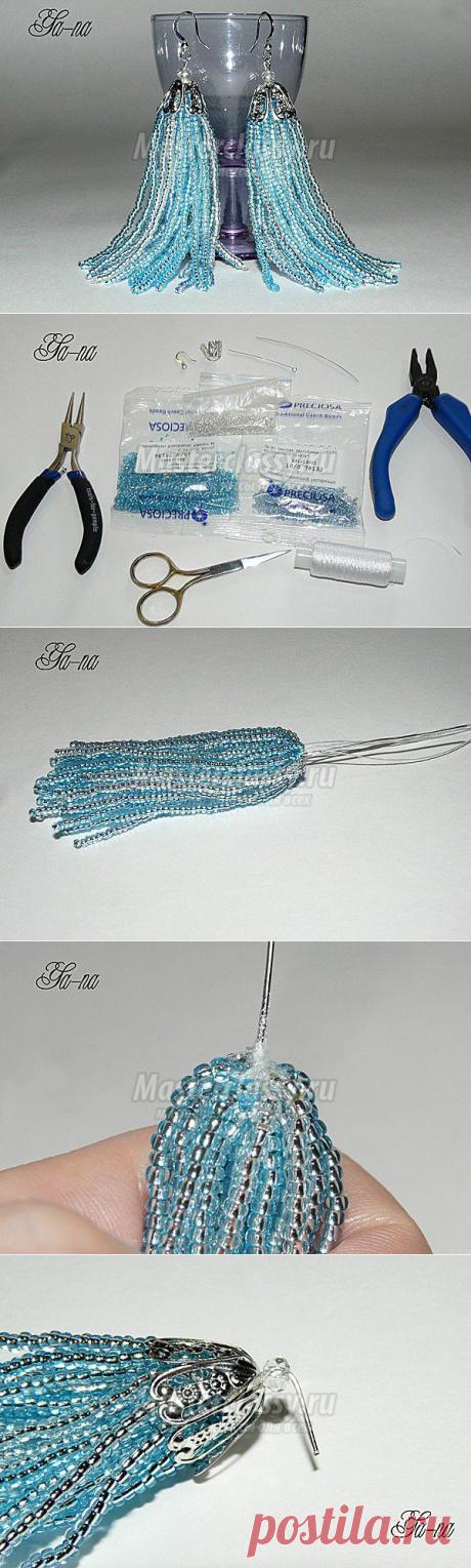 Мастер класс по плетению сережек-кисточек из бисера