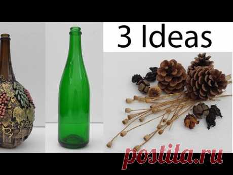 3 Best Bottle Art ideas. Incredible Bottle decoration with natural materials