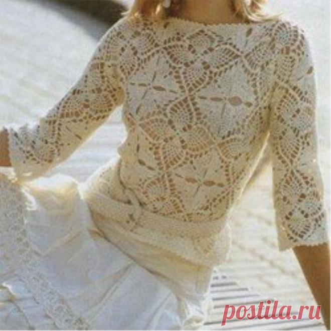 Feminine white blouse free pattern