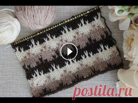 Красивый многоцветный узор спицами для вязания свитера, джемпера, кардигана Красивый многоцветный узор спицами для вязания свитера, джемпера, кардигана. Как связать многоцветный узор спицами? Данный узор вяжется совсем не слож...