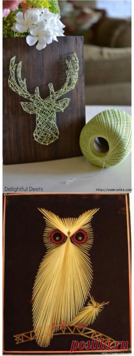 &quot;Картины и панно из гвоздей и ниток&quot;. Идеи декора.