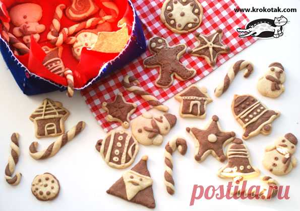 Two-Colored CHRISTMAS COOKIES | krokotak