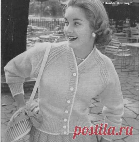 pdf vintage knitting pattern ladies cardigan 34" to 36" This is a PDF file containing the pattern to knit this gorgeous cardigan.    It has beautiful detailing around the sleeve joints.    It is knit with DK yarn and fits 34 to 36.    The pattern will be available for instant download upon receipt of payment.