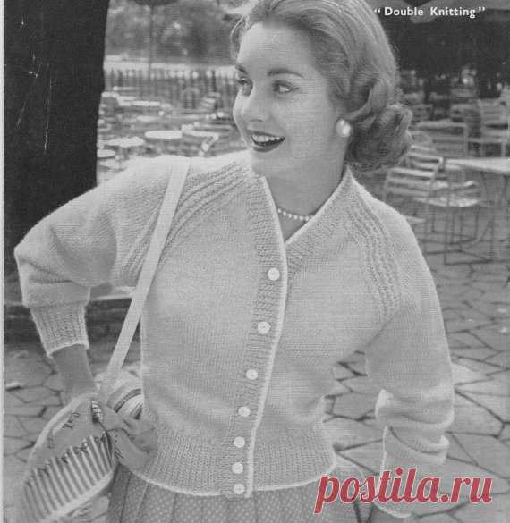 pdf vintage knitting pattern ladies cardigan 34