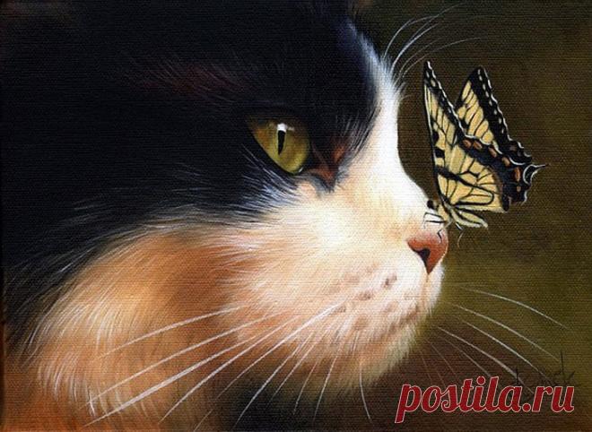 Кошки и собаки на картинах Christina Schulte