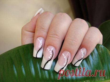 wedding manicure with wavy black lengths