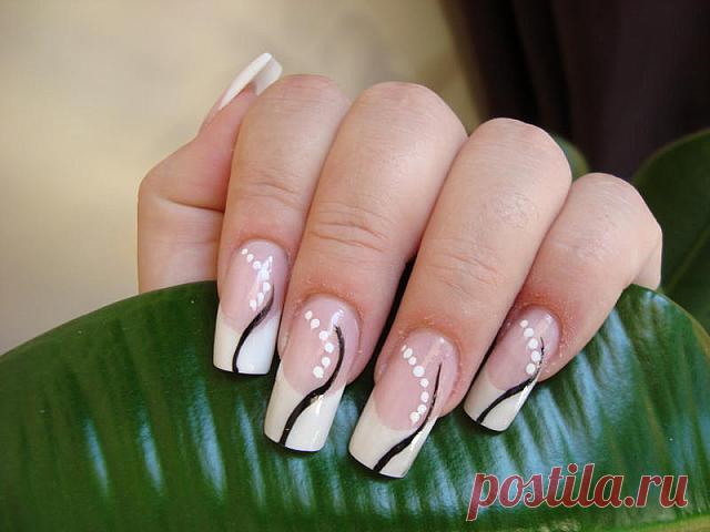 wedding manicure with wavy black lengths