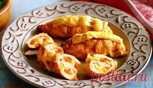 Рулетики из индейки с сыром и курагой - пошаговый  с фото