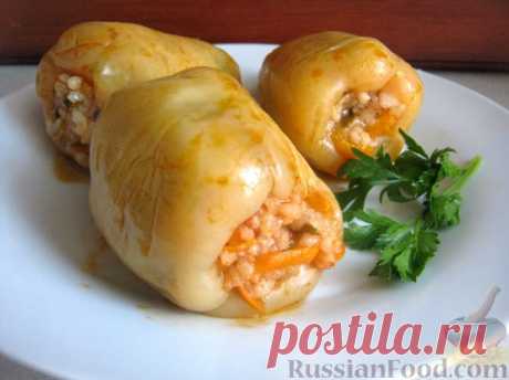 Рецепт: Перец болгарский, фаршированный овощами и грибами на RussianFood.com