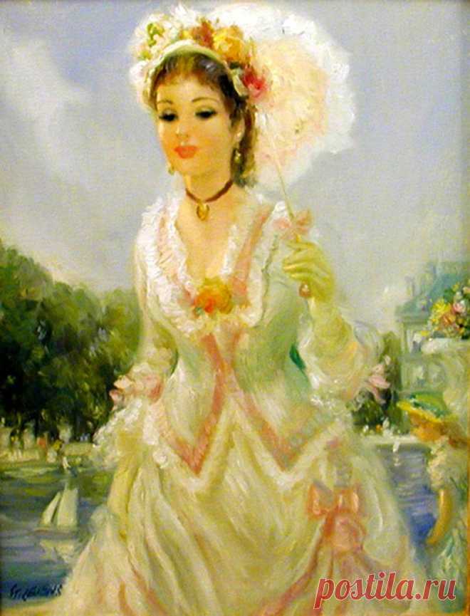 КРАСИВОЙ ЖЕНЩИНЫ ПОРТРЕТ. Художник Фредерик Джон Ллойд Стревенс