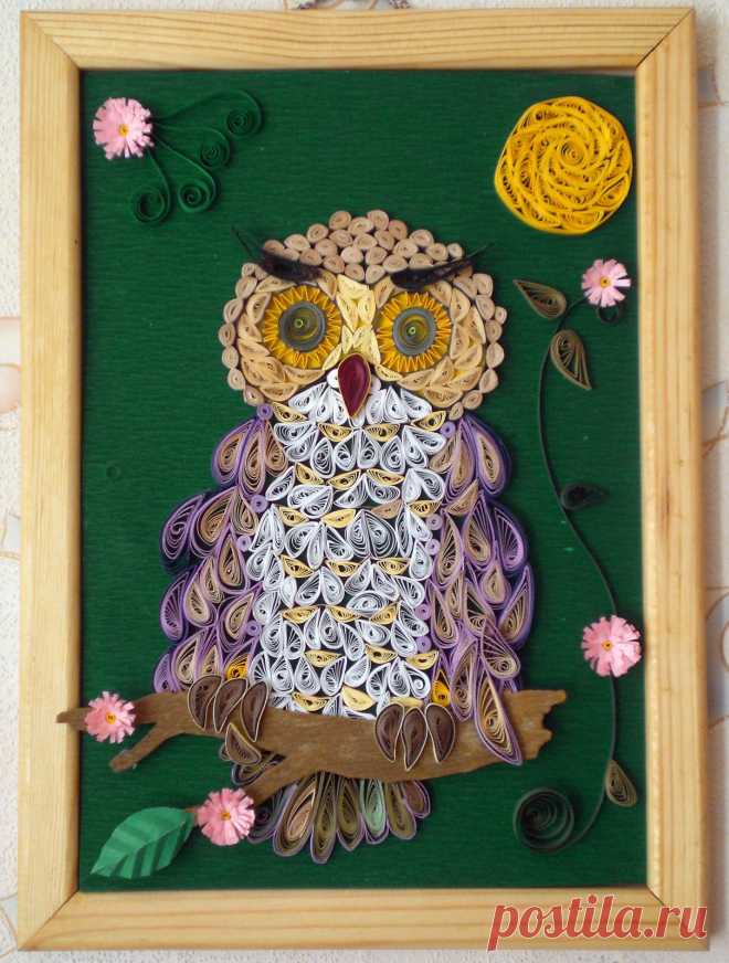 Квиллинг. Совушка - сонная головушка