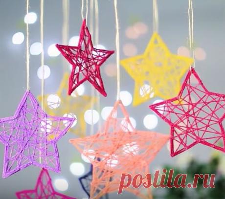 Paso a paso: estrellas con hilos/ hilos de lana o algodón.