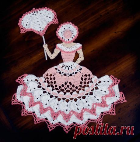 Crochet Patterns - Crochet Crinoline Patterns - Crochet Doily Patterns - Crochet Miss Charlotte Crinoline Girl Doily Pattern