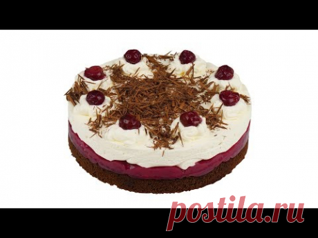 Пирог "Черный лес" 🍒 По вкусу не уступает одноименному торту. 4к видео