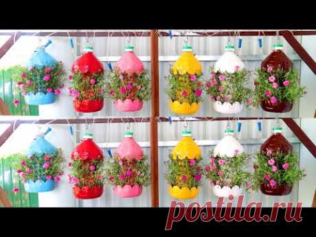 Brilliant Ideas, Colorful Hanging Garden from Recycled Plastic Bottles