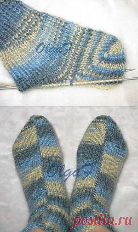 носки на двух спицах со швом - Babyblog.ru