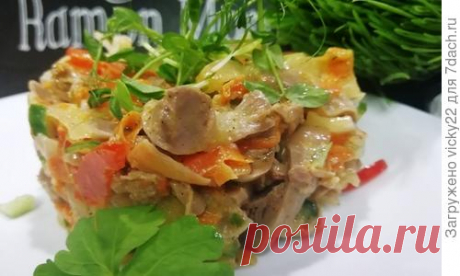 Салат с куриными желудочками. Легкий в плане приготовления - пошаговый рецепт приготовления с фото