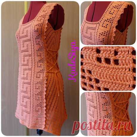 Закончила тунику 😊 размер 42-44. Скоро в продаже - в моем магазине на #etsy. Finished knitting #tunic. Soon it will be in my shop on Etsy. Size M. #crochet #beachdress #dress #KudeSiya #туникакрючком #туника #вязаниеназаказ #вязаниекрючком #пляжноеплатье