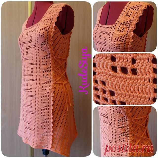 Закончила тунику 😊 размер 42-44. Скоро в продаже - в моем магазине на #etsy. Finished knitting #tunic. Soon it will be in my shop on Etsy. Size M. #crochet #beachdress #dress #KudeSiya #туникакрючком #туника #вязаниеназаказ #вязаниекрючком #пляжноеплатье