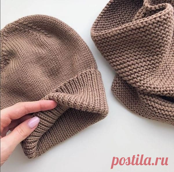 Шапка и снуд спицами от @knitwear_by_mari - KNITTLY.ART