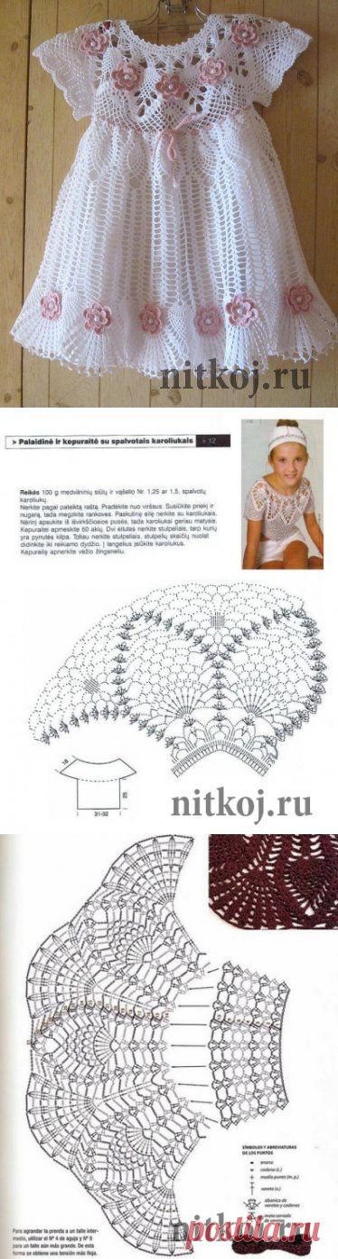Летнее платье крючком » Ниткой - вязаные вещи для вашего дома, вязание крючком, вязание спицами, схемы вязания