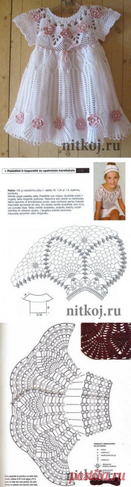 Летнее платье крючком » Ниткой - вязаные вещи для вашего дома, вязание крючком, вязание спицами, схемы вязания