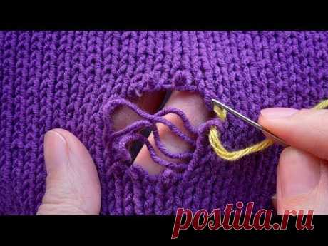 Пин содержит это изображение: 🧶✂️ Easy Way to Repair a Hole in a Knitted Sweater