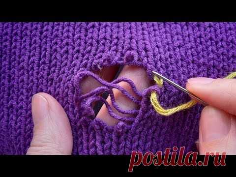 Пин содержит это изображение: 🧶✂️ Easy Way to Repair a Hole in a Knitted Sweater