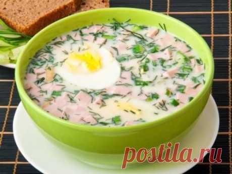 Окрошка на сыворотке и кефире с двумя видами мяса