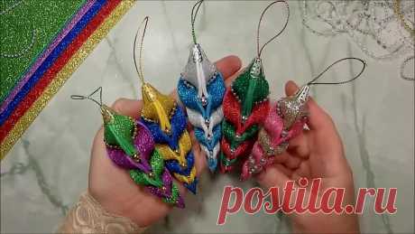 Новогодние елочные игрушки из фоамирана _ diy christmas ornaments foam