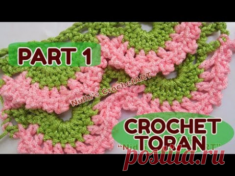PART 1-How to Crochet Floral Stitch for Toran Wall Hanging Home Decore Ideas Tutorial
