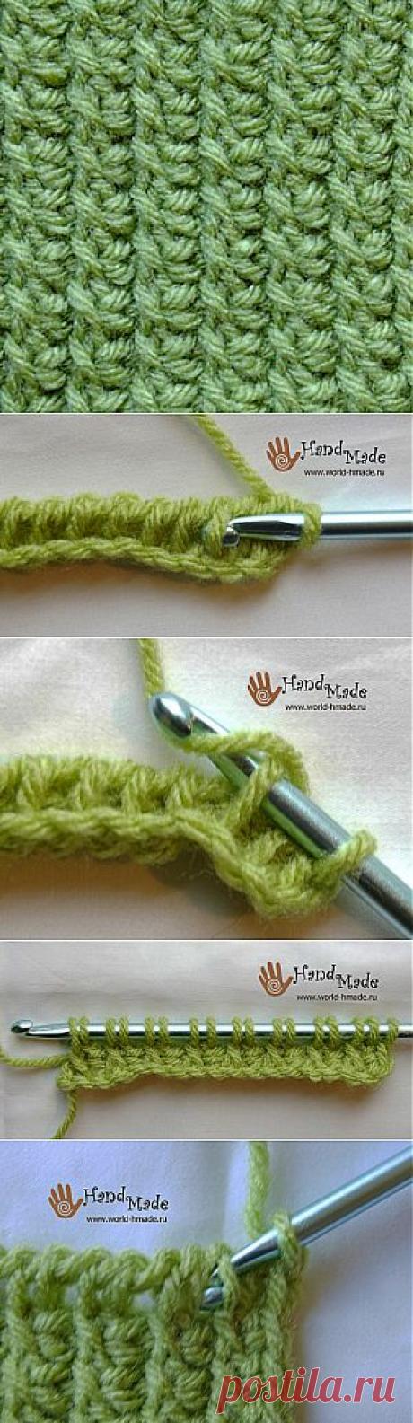 Скрещенные столбики в тунисском вязании.