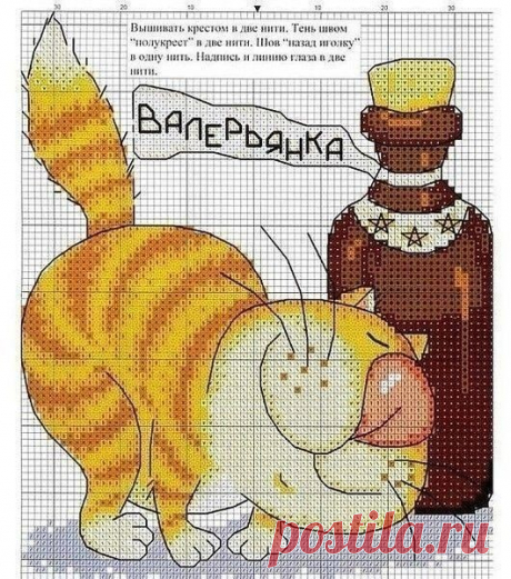 Схемы вышивки котиков. Подборка