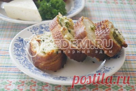Запеченный батон - Рецепты. Закуски. Закуски из хлеба