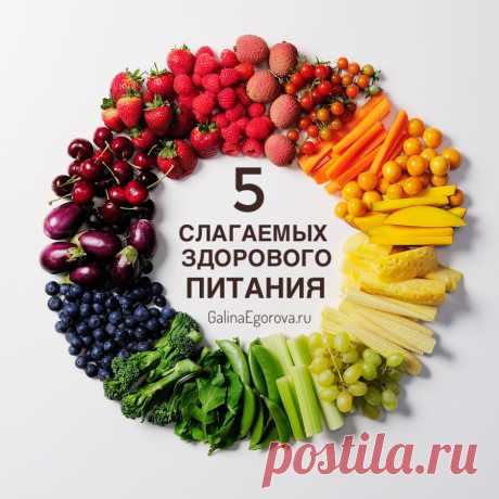 Диетологи утверждают, что питаться правильно и с пользой для здоровья и фигуры - просто. Вопросу правильного питания посвящено множество исследований, и полезные свойства продуктов давно изучены. Но даже не смотря на это далеко не все заботятся о себе и правильно организовывают свой ежедневный рацион питания.

Тем не менее, если для вас важно ваше здоровье, читайте дальше и убедитесь, что в вашем рационе присутствуют все 5 основных компонентов, которые делают рацион полноценным, а вас