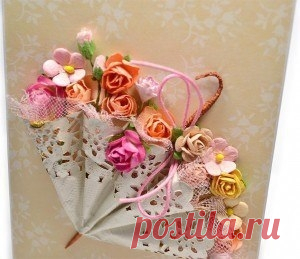 Идея для открытки - зонтик из салфетки