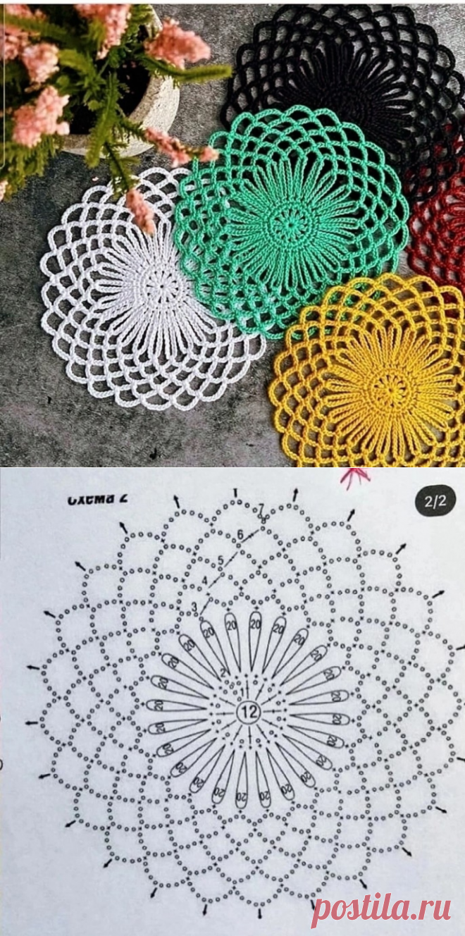 Схема салфетки крючком