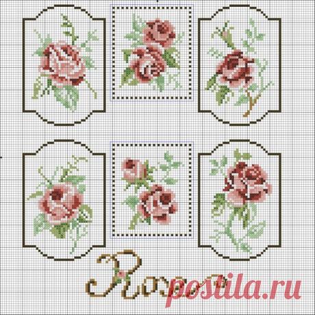 Схемы роз для вышивки крестиком бисером