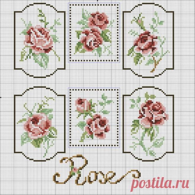 Схемы роз для вышивки крестиком бисером