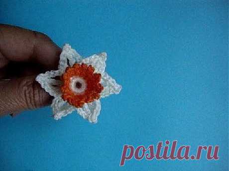 Нарцисс крючком. Видео-урок 47 Crochet and knitting..