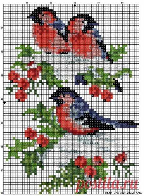 Подборка схем вышивки с птичками — DIYIdeas