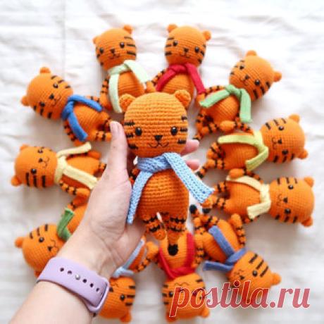 Тигрёнок амигуруми. Схемы и описания для вязания игрушек крючком