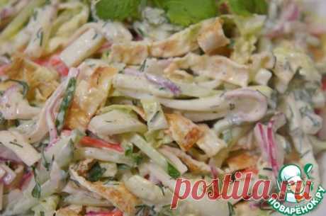 Салат с крабовыми палочками и сулугуни - кулинарный рецепт