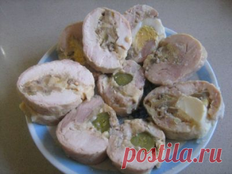 Рулет куриный с грибами : Закуски и бутерброды