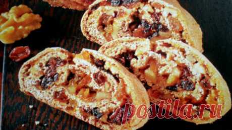 Рулет с изюмом и орехами