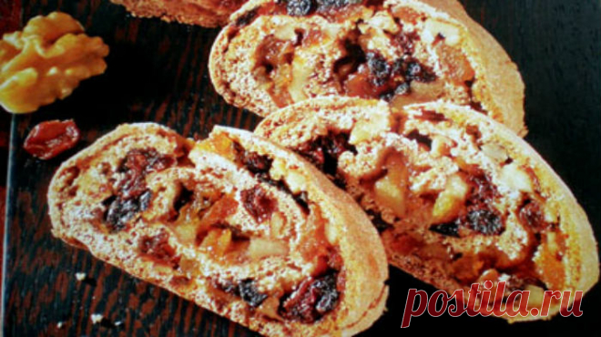 Рулет с изюмом и орехами