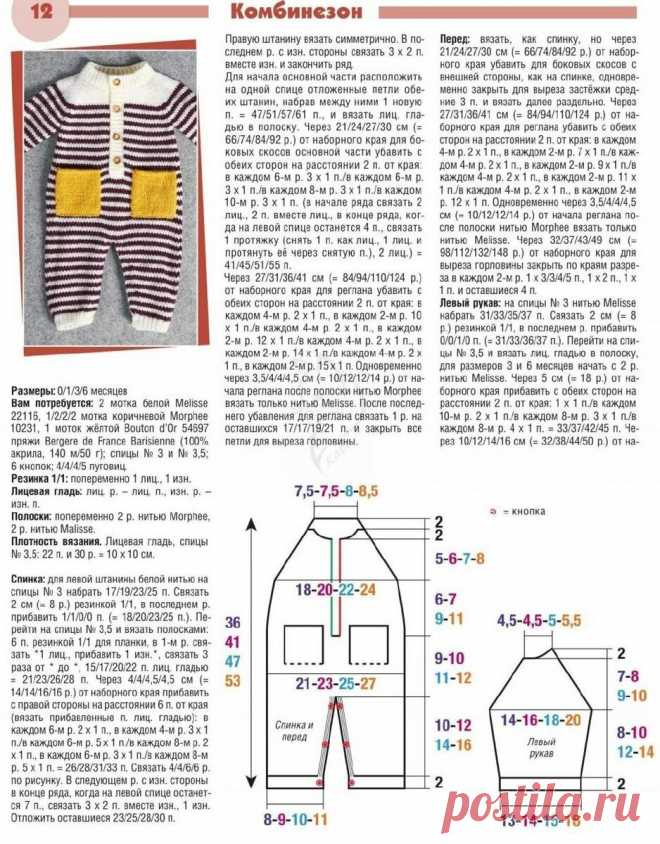 Полосатый комбинезон спицами. | Вязание спицами и крючком🧶 Настя Бодак | Дзен